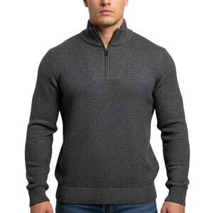 Alesbury 1/4 Zip Pullover Sweater Charcoal Gray Knit Long Sleeve NWT Mens Medium